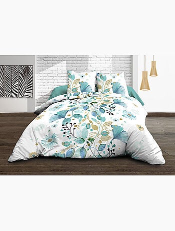 Housse de couette 220x240 + 2 taies - Pur coton 57 fils - Bloom