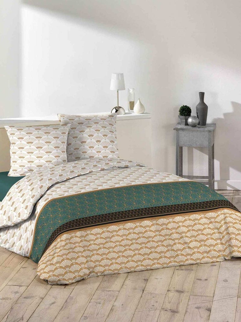 Housse de couette 220x240 + 2 taies Agathe microfibre Jaune - Kiabi