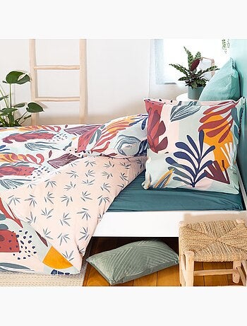 Housse de couette 220x240 + 2 taies d'oreiller 63x63 Coton Matty