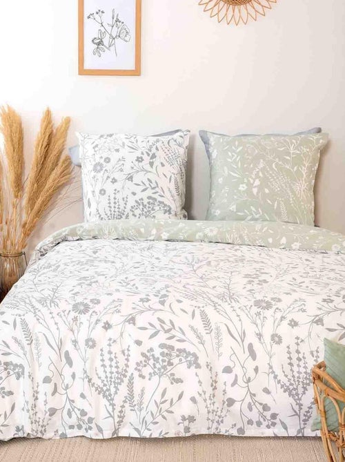 Housse de couette 220x240 + 2 taies d'oreiller 63x63 Satin de Coton Bio Susie - Kiabi