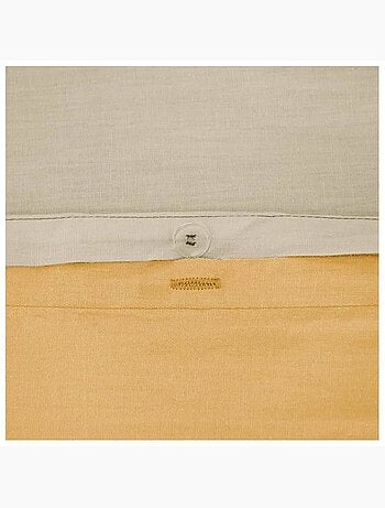 Parure de lit - côté déco - coton bicolore - 220x240 cm - 100% coton - réversible bleu/bleu clair
