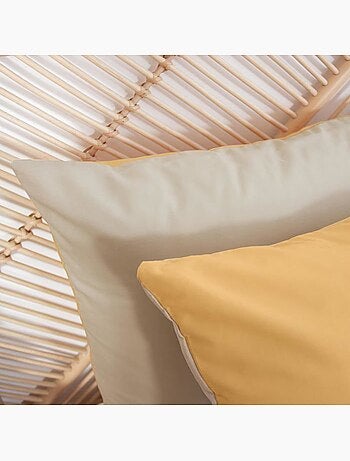 Parure de lit - côté déco - coton bicolore - 220x240 cm - 100% coton - réversible bleu/bleu clair