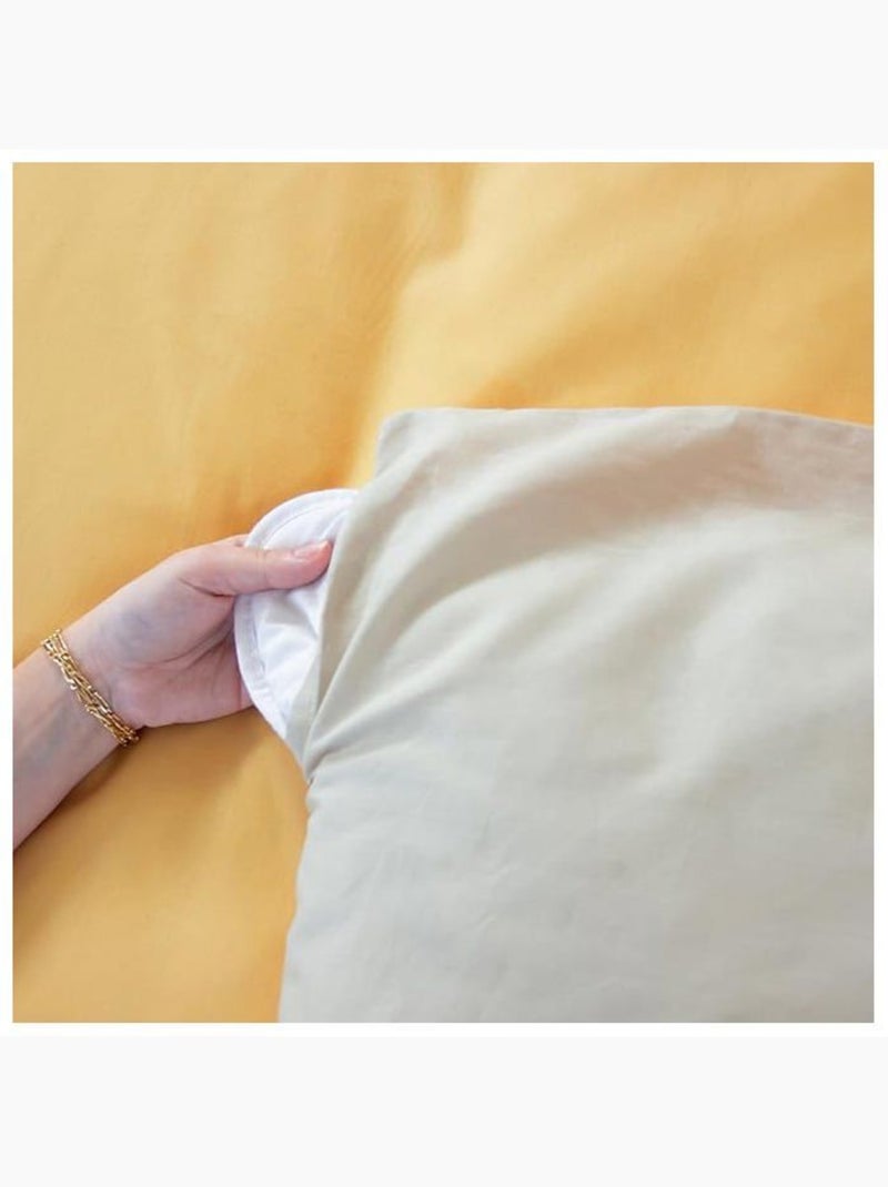 Housse de couette 220x240 cm - côté déco - bicolore uni - jaune - 100% coton - 52 fils/cm² Doré - Kiabi