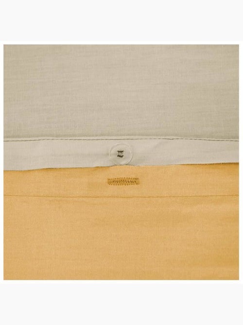 Housse de couette 220x240 cm - côté déco - bicolore uni - jaune - 100% coton - 52 fils/cm² - Kiabi Housse de couette 220x240 cm - côté déco - bicolore uni - jaune - 100% coton - 52 fils/cm² - Kiabi