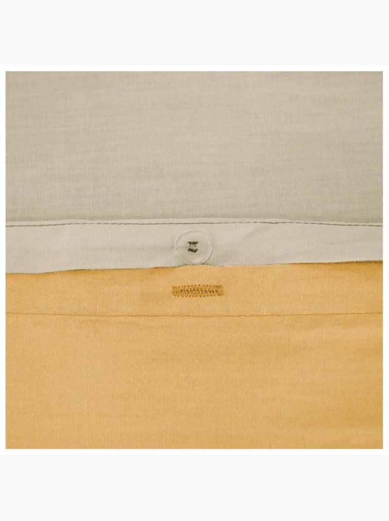 Housse de couette 220x240 cm - côté déco - bicolore uni - jaune - 100% coton - 52 fils/cm² Doré - Kiabi