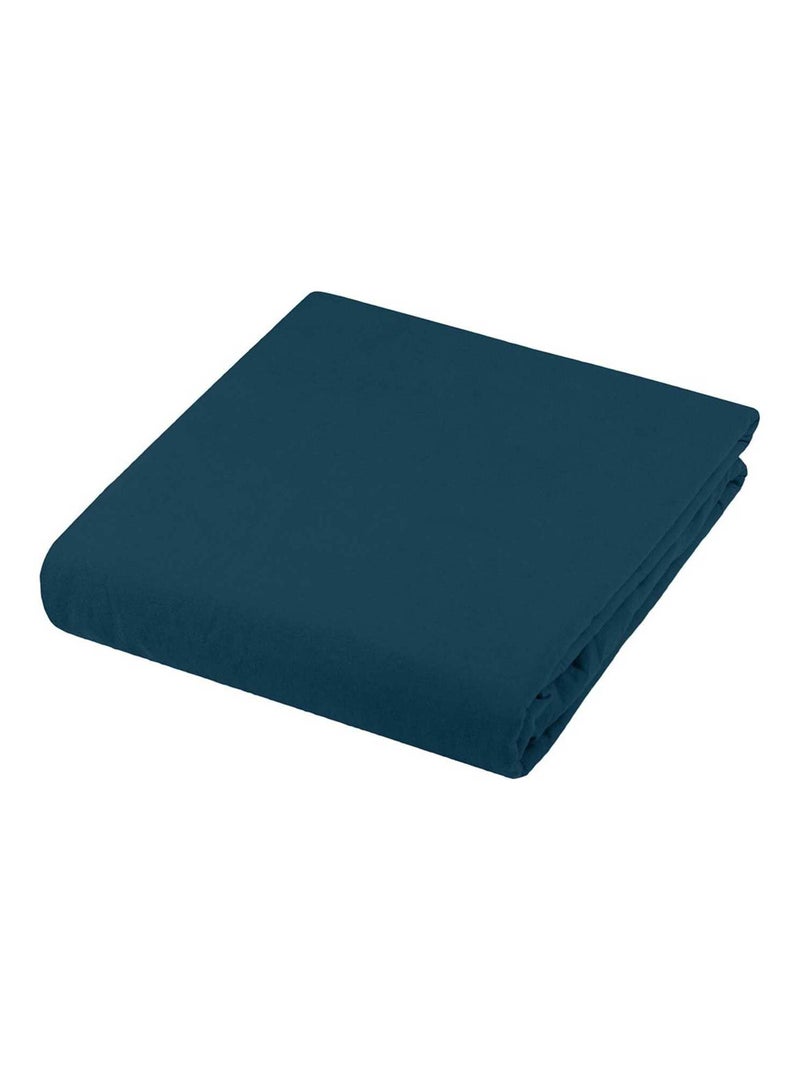 Housse de couette 220x240 Cottage coton lavé 60 fils pétrole Bleu - Kiabi
