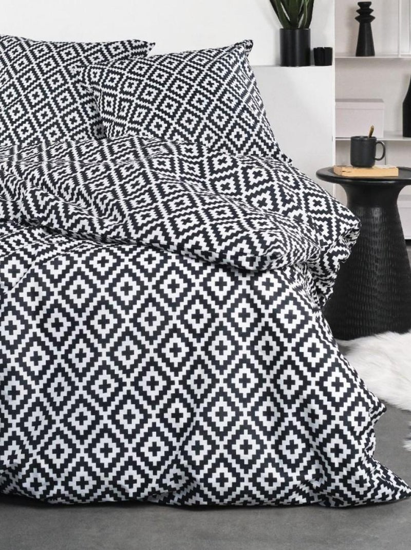 Housse de couette 220x240 Crazy 3.20 + 2 taies Noir - Kiabi