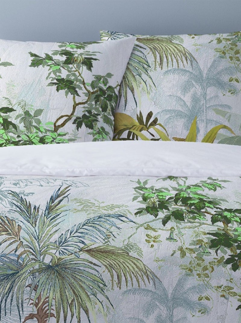 Housse de couette 220x240 Jessamine + 2 taies percale 76 fils Vert - Kiabi