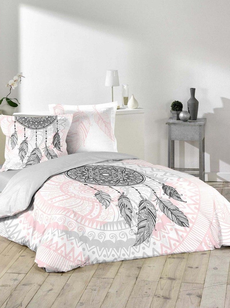 Housse de couette 220x240 Namaste + 2 taies 100% coton Blanc - Kiabi