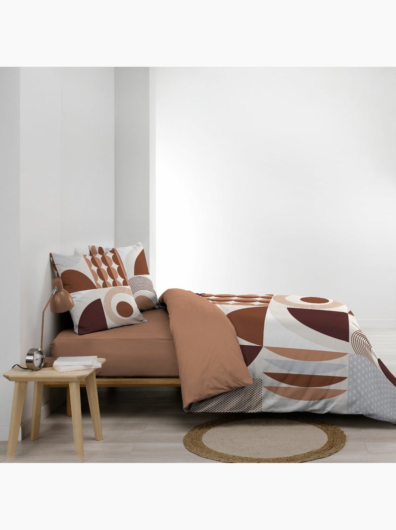 Housse de couette 240 x 220 cm + 2 taies – Coton 42 fils – GEMMA Terracotta Terracotta - Kiabi