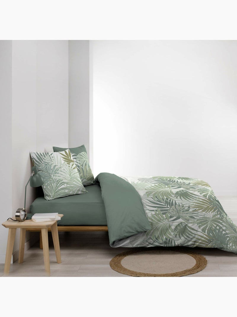 Housse de couette 240 x 220 cm + 2 taies – Coton 57 fils – NYMEA Vert - Kiabi