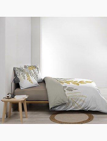 Housse de couette 240 x 220 cm coton 42 fils + 2 taies Orlana