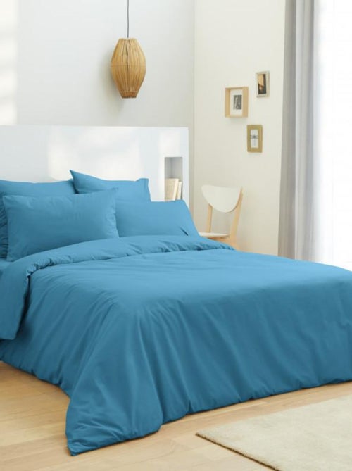 Housse De Couette 240 X 220 Unie Turquoise 100% Coton / 57 Fils/cm² - Kiabi
