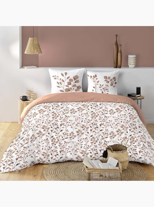 Housse de couette 240x220 + 2 taies 100% coton 57fils - Kiabi