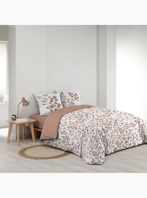 Housse de couette 240x220 + 2 taies 100% coton 57fils - Kiabi