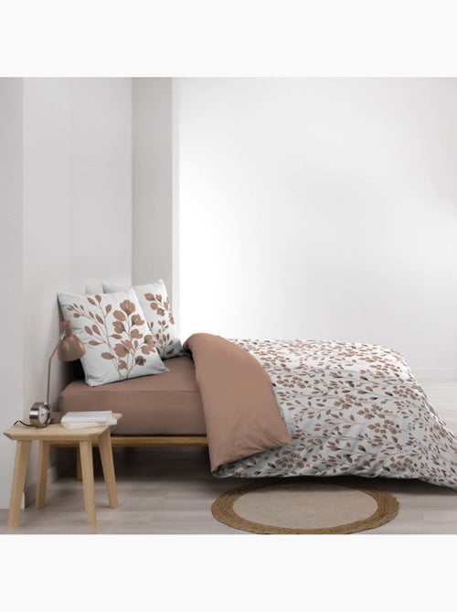 Housse de couette 240x220 + 2 taies 100% coton 57fils - Kiabi