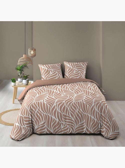 Housse de couette 240x220 + 2 taies 100% coton 57fils - Kiabi