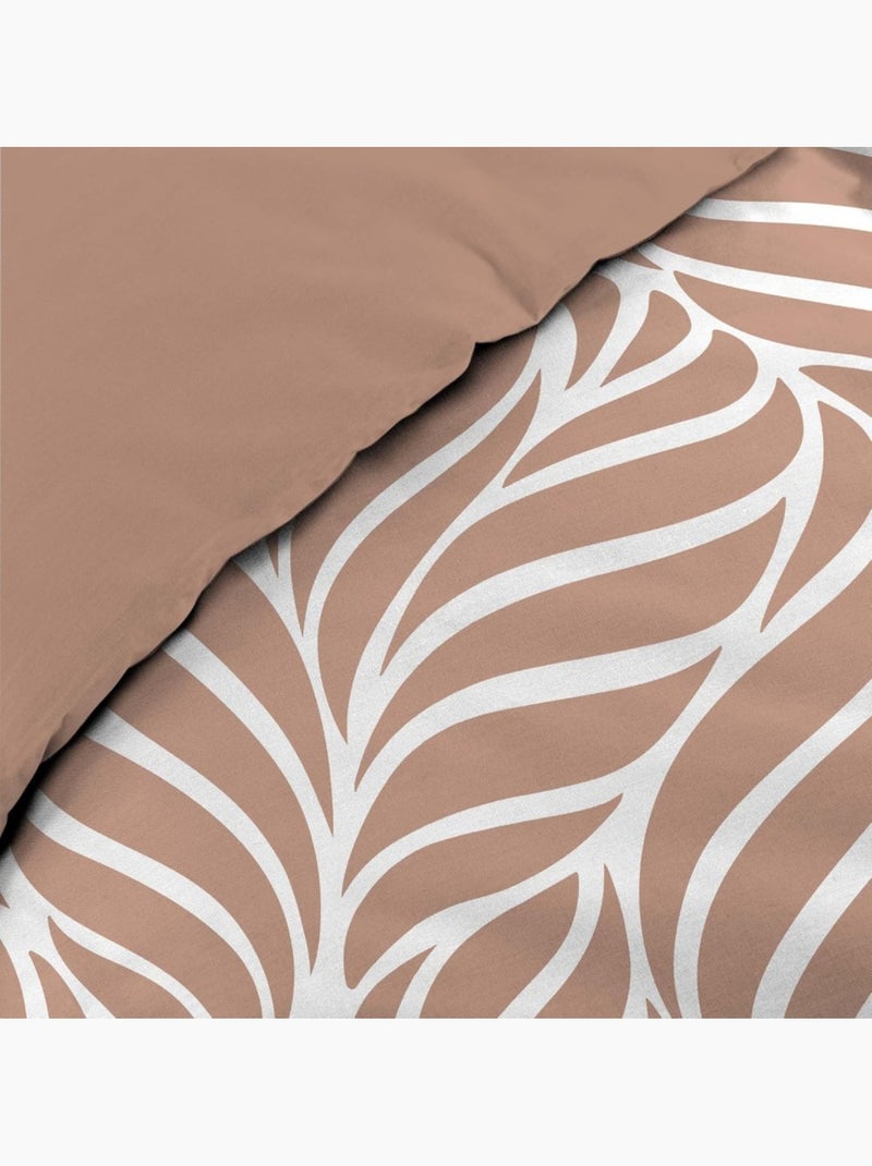 Housse de couette 240x220 + 2 taies 100% coton 57fils Beige - Kiabi