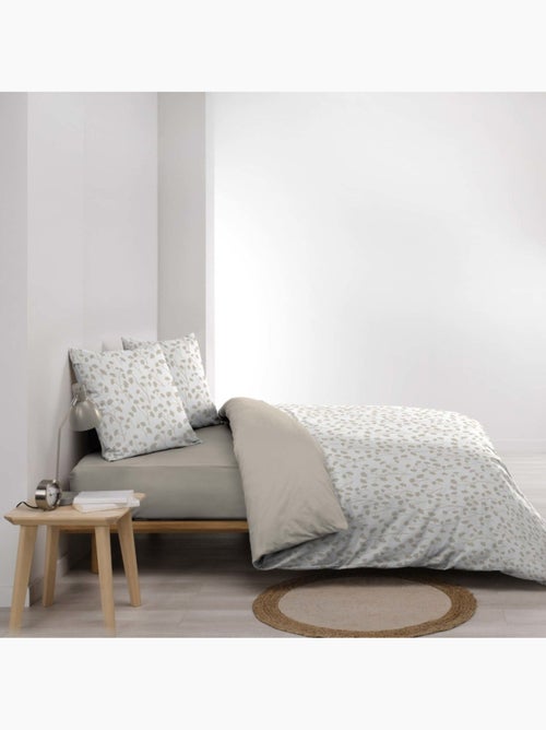 Housse de couette 240x220 + 2 taies 100% coton 57fils - Kiabi