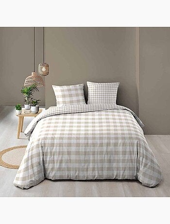Housse de couette 240x220 + 2 taies 100% coton 57fils