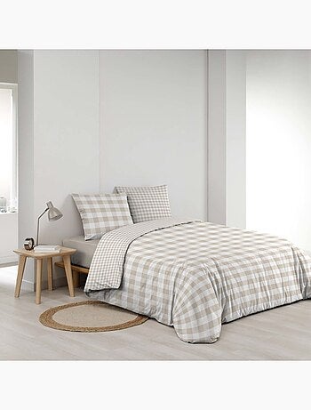 Housse de couette 240x220 + 2 taies 100% coton 57fils