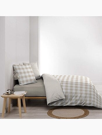 Housse de couette 240x220 + 2 taies 100% coton 57fils