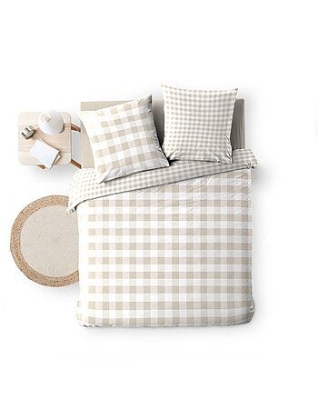 Housse de couette 240x220 + 2 taies 100% coton 57fils