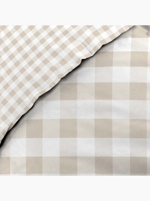 Housse de couette 240x220 + 2 taies 100% coton 57fils - Kiabi