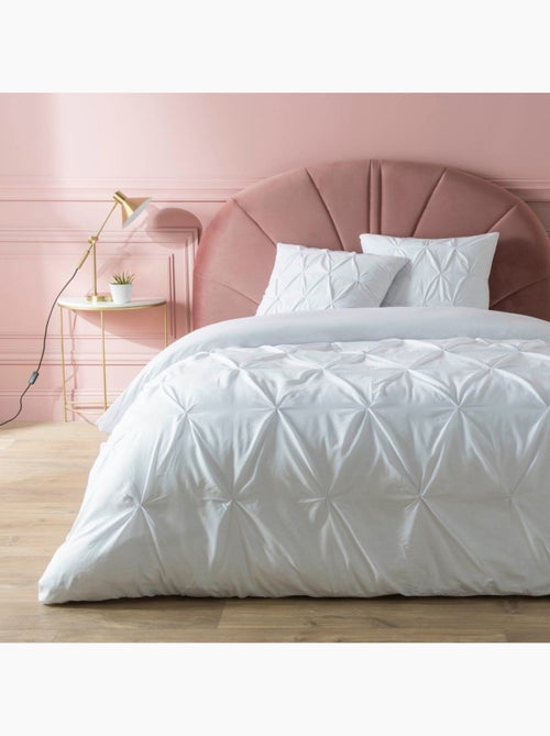 Housse de couette 240x220 + 2 taies 100% coton 57fils finition plissée - Kiabi