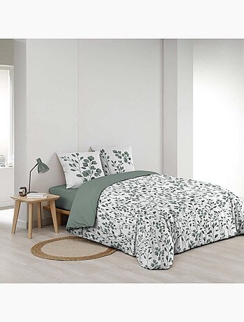 Housse de couette 240x220 + 2 taies 100% coton 57fils