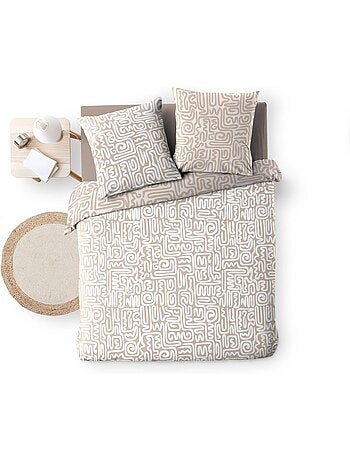 Housse de couette 240x220 + 2 taies 100% coton