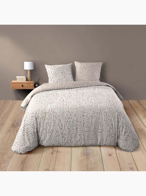 Housse de couette 240x220 + 2 taies 100% coton - Kiabi