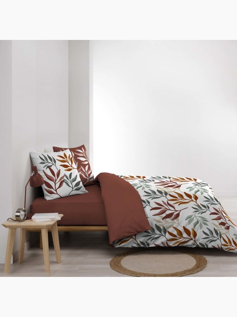 Housse de couette 240x220 + 2 taies 100% coton makao Rouge - Kiabi