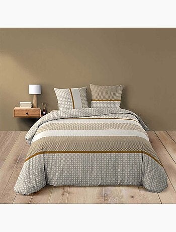 Housse de couette 240x220 + 2 taies 100% coton meiko