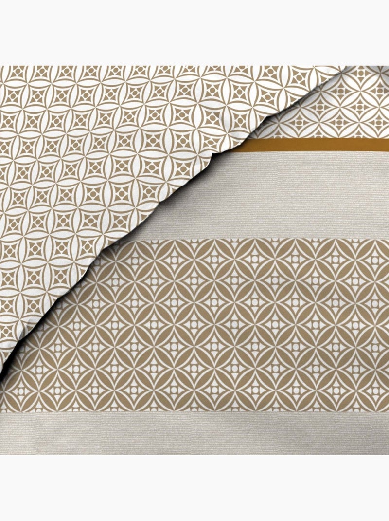 Housse de couette 240x220 + 2 taies 100% coton meiko Beige - Kiabi