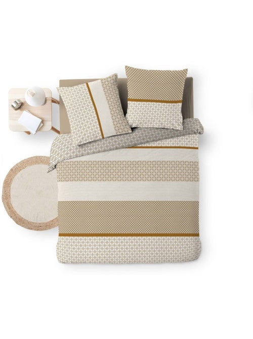Housse de couette 240x220 + 2 taies 100% coton meiko - Kiabi