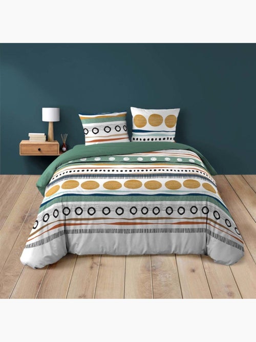 Housse de couette 240x220 + 2 taies 100% coton - Kiabi