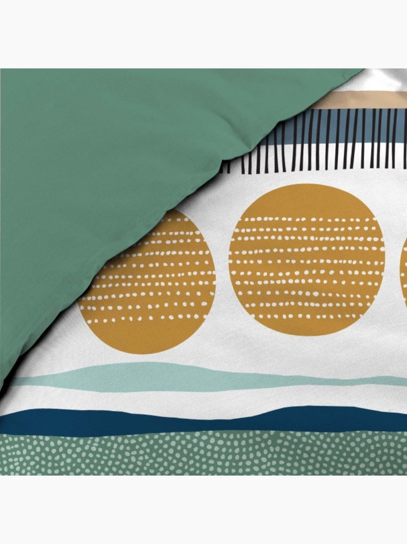 Housse de couette 240x220 + 2 taies 100% coton Multicolore - Kiabi