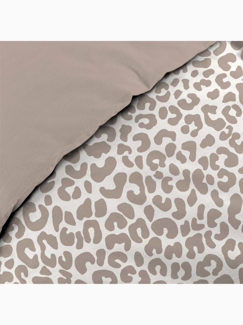 Housse de couette 240x220 + 2 taies 100% coton wild Beige - Kiabi