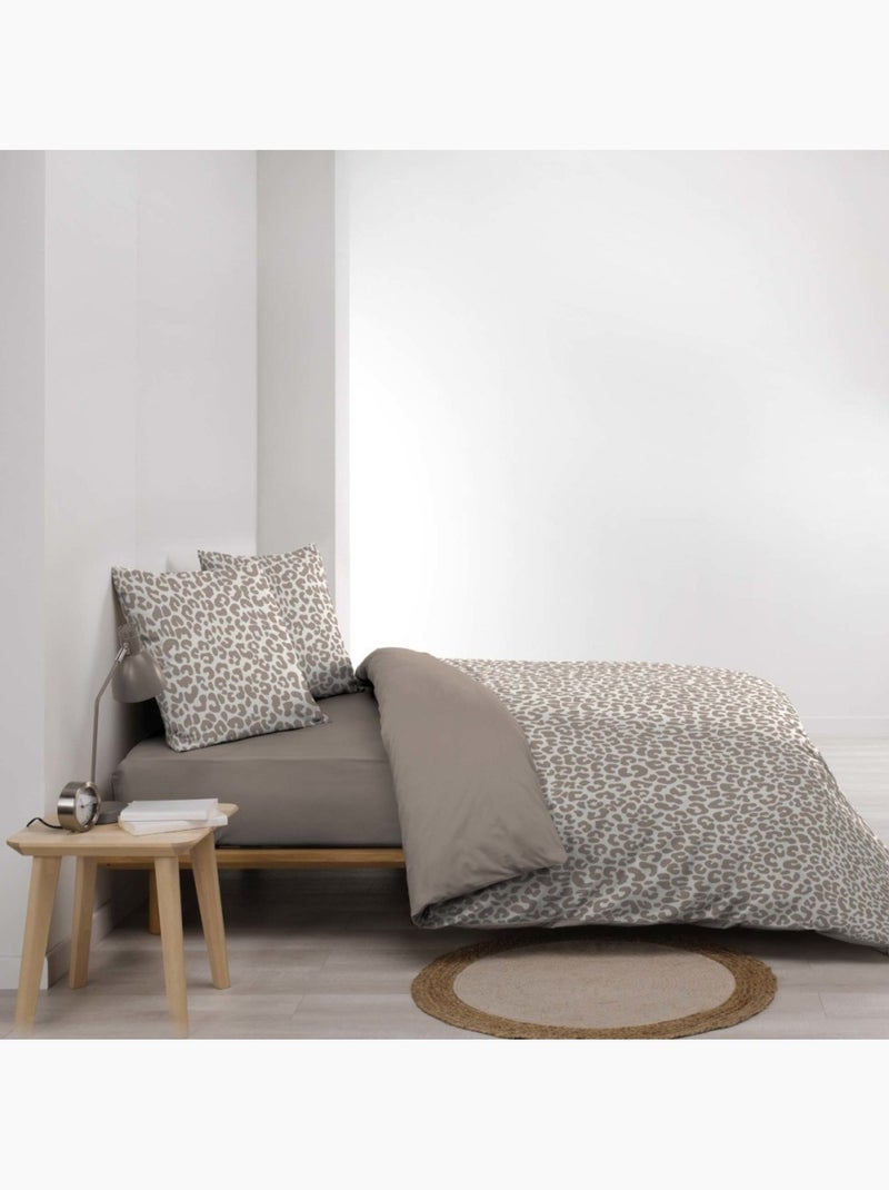 Housse de couette 240x220 + 2 taies 100% coton wild Beige - Kiabi