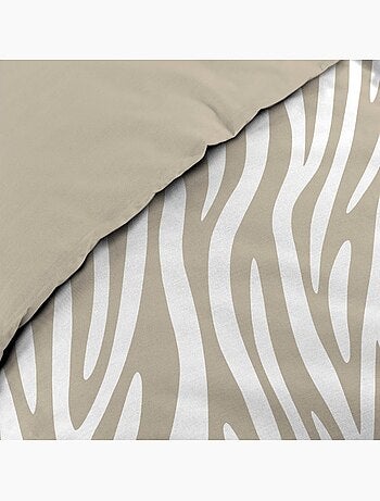 Housse de couette 240x220 + 2 taies 100% coton zebris