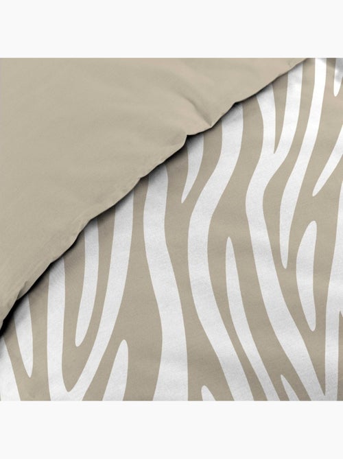 Housse de couette 240x220 + 2 taies 100% coton zebris - Kiabi
