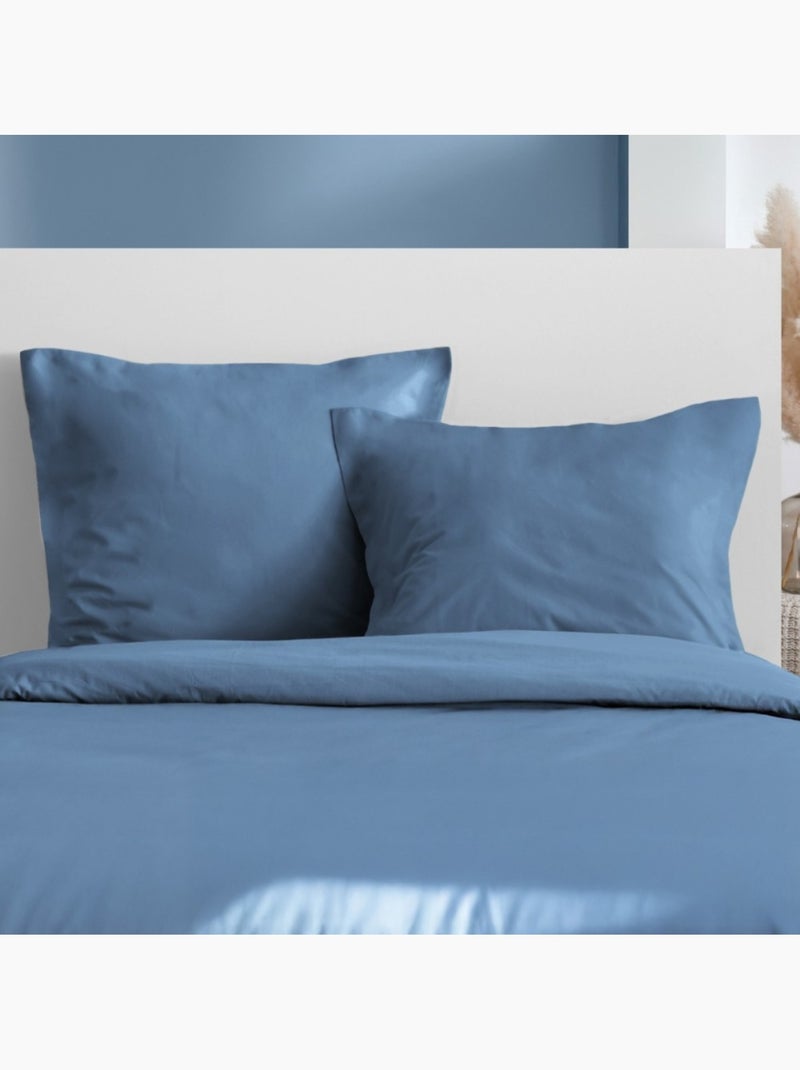 Housse de couette 240x220 + 2 taies 100% microfibre Bleu - Kiabi