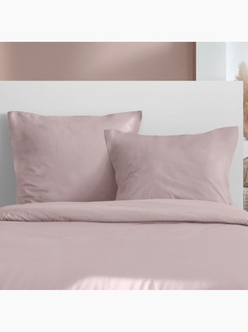 Housse de couette 240x220 + 2 taies 100% microfibre Rose - Kiabi