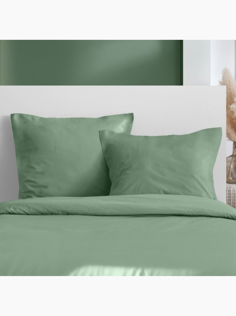 Housse de couette 240x220 + 2 taies 100% microfibre Vert - Kiabi