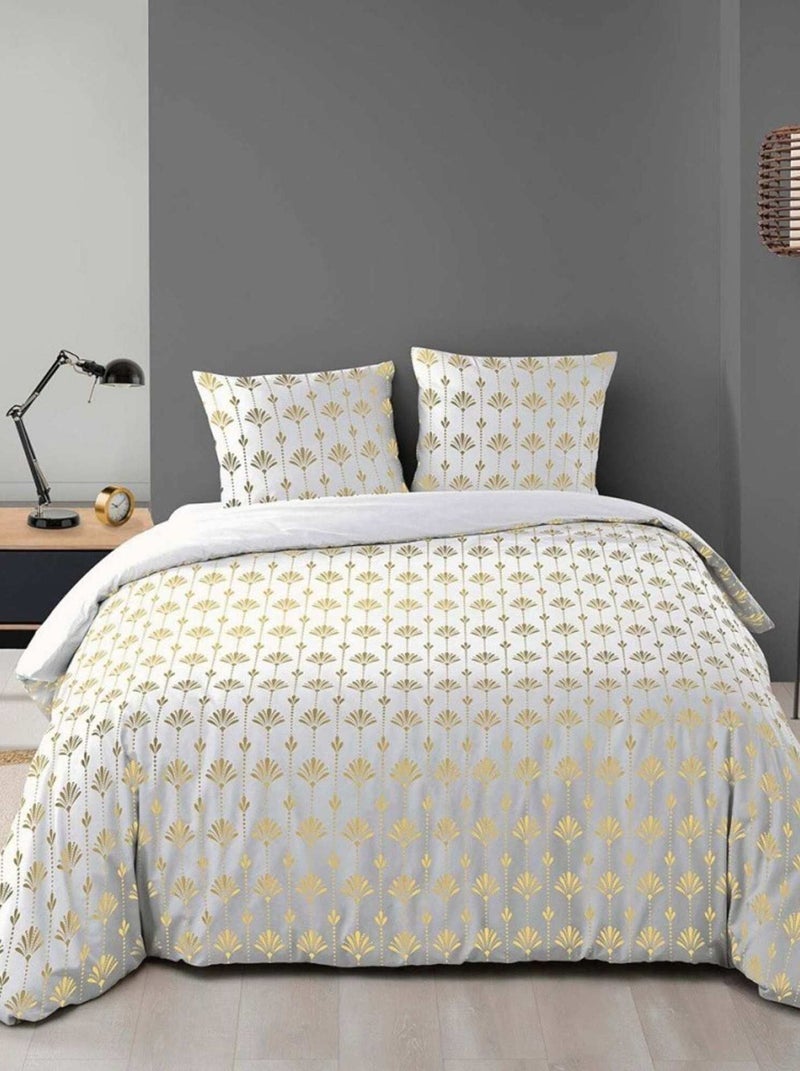 Housse de couette 240x220 + 2 taies Adora microfibre Blanc - Kiabi