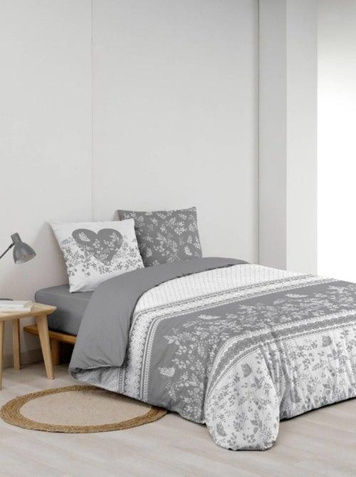 Housse de couette 240x220 + 2 taies ANNIE 100% coton - Kiabi