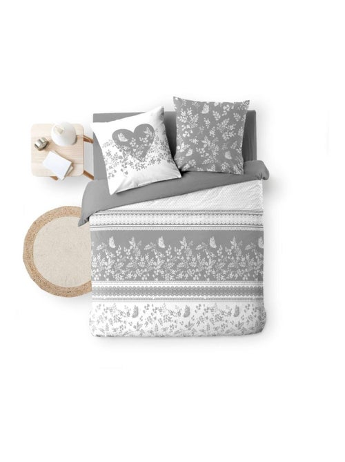 Housse de couette 240x220 + 2 taies ANNIE 100% coton - Kiabi