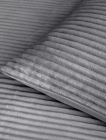 Housse de couette 240x220 + 2 taies anthracite finition flanelle