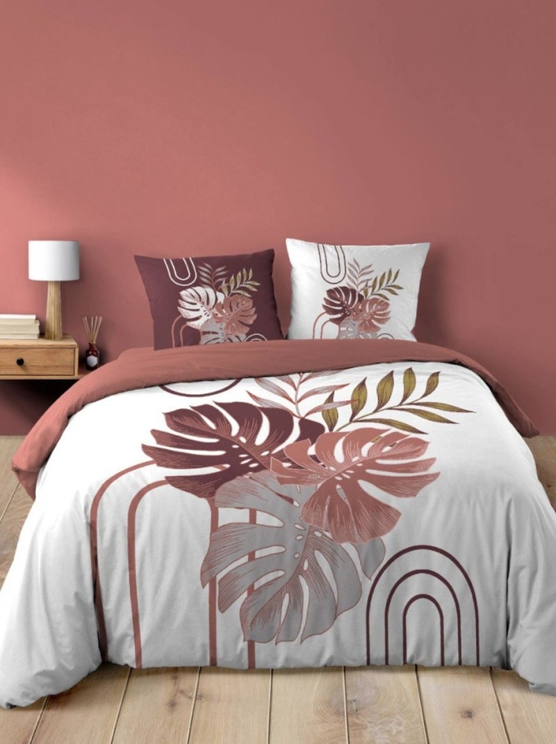 Housse de couette 240x220 + 2 taies ASTRIA 100% coton Blanc - Kiabi